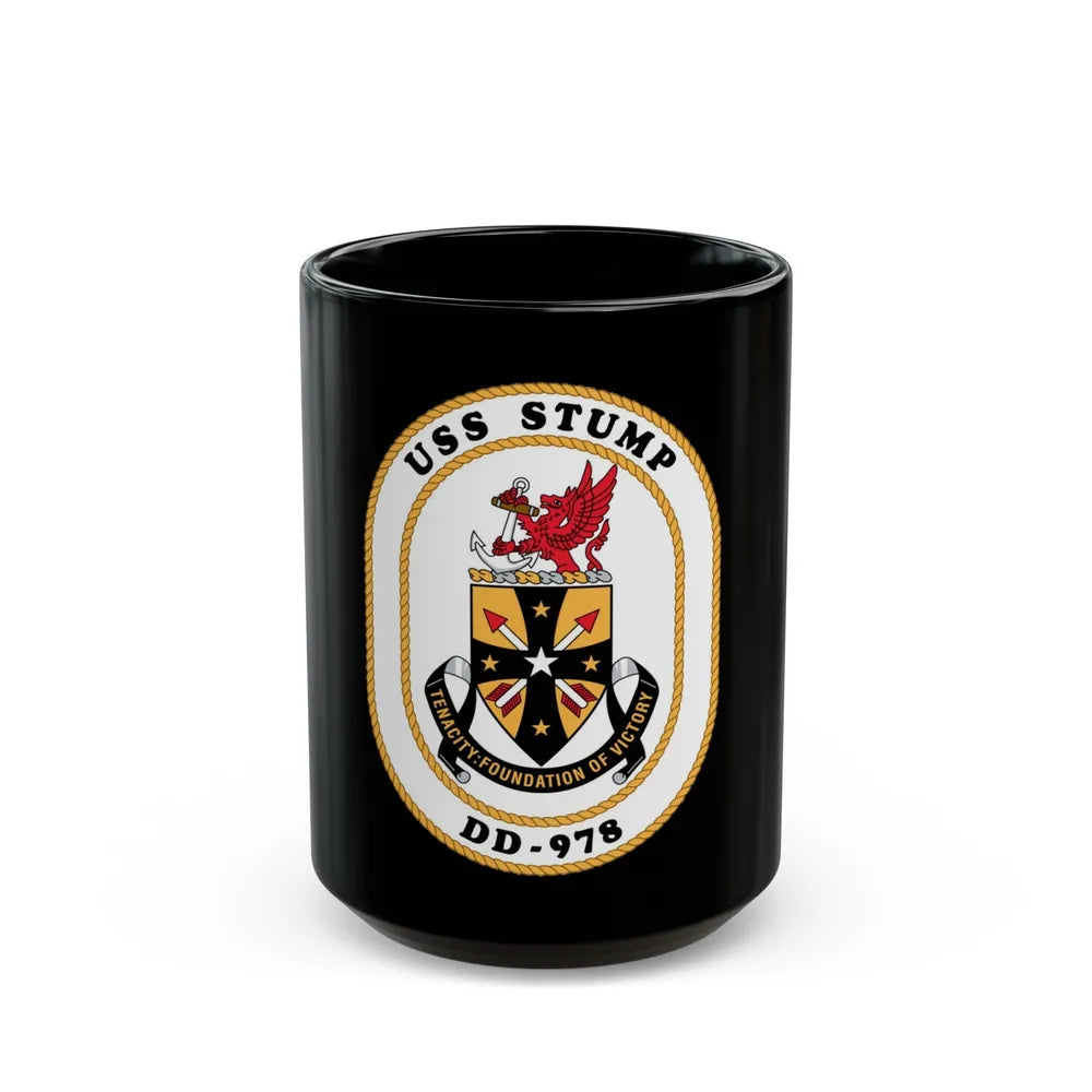 USS Stump DD 978 (U.S. Navy) Black Coffee Mug-15oz-Go Mug Yourself