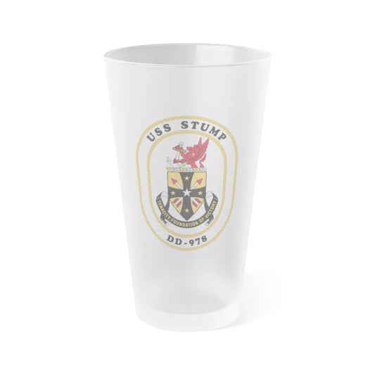 USS Stump DD 978 (U.S. Navy) Frosted Pint Glass 16oz-Go Mug Yourself