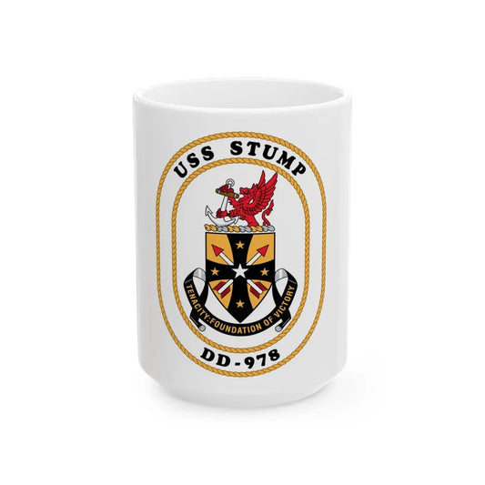 USS Stump DD 978 (U.S. Navy) White Coffee Mug-15oz-Go Mug Yourself