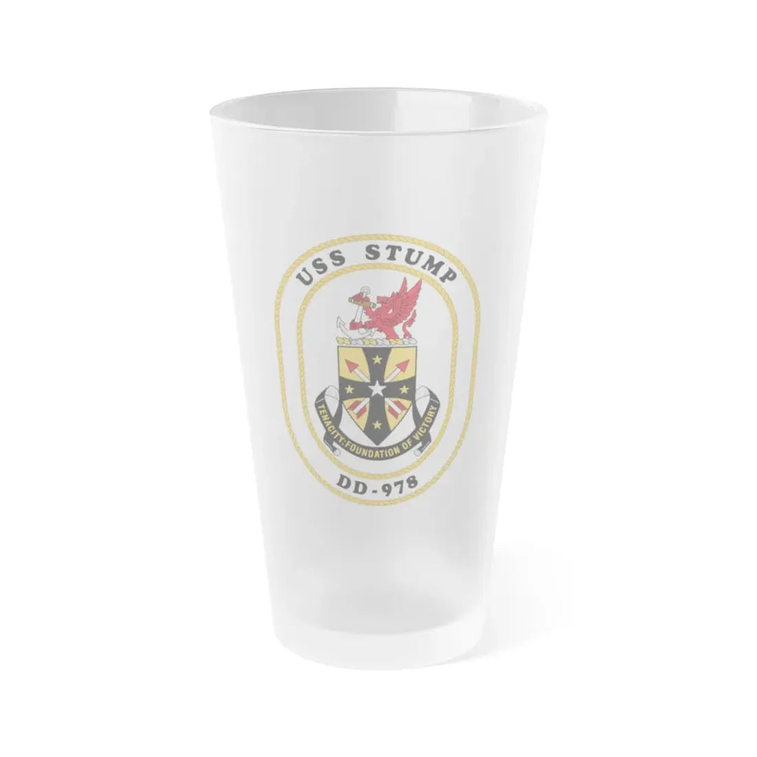 USS Stump DD 978 (U.S. Navy) Frosted Pint Glass 16oz Default Title - Go Mug Yourself