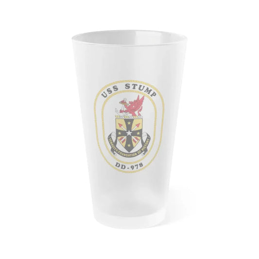 USS Stump DD 978 (U.S. Navy) Frosted Pint Glass 16oz Default Title - Go Mug Yourself