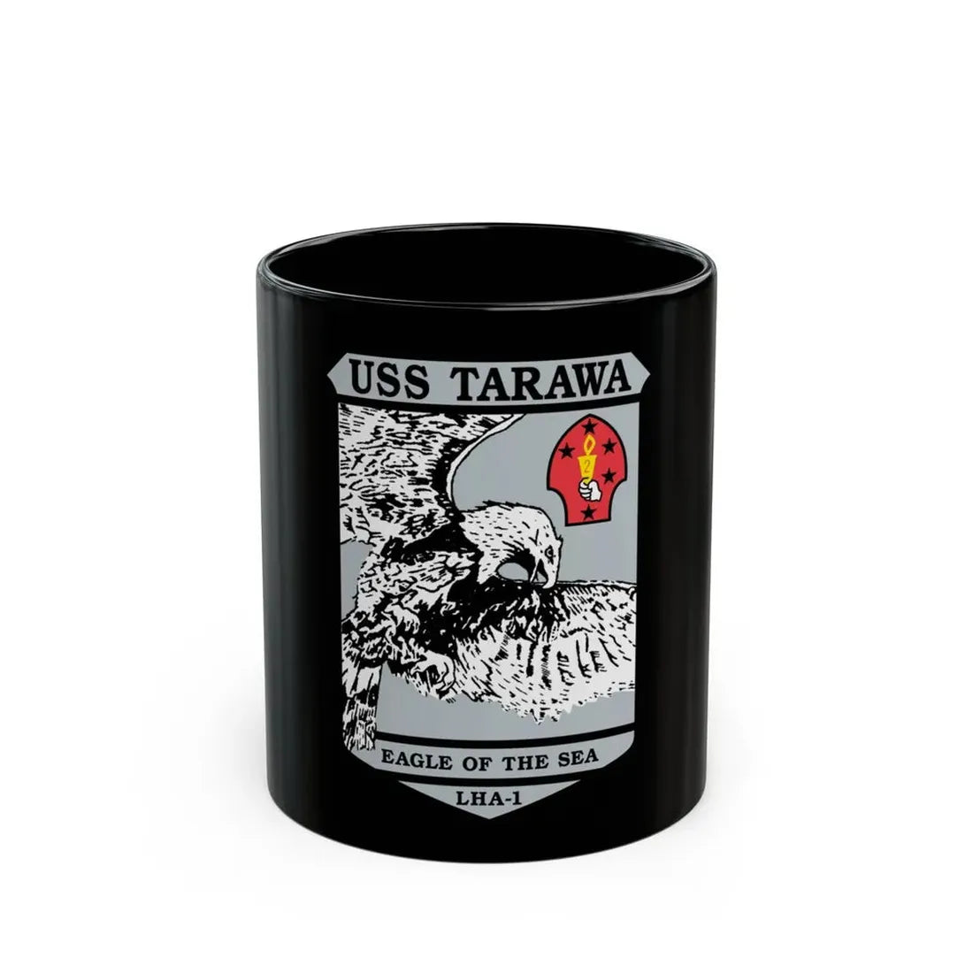 USS Tarawa Eagle Of The Sea LHA 1 BIN 1224 (U.S. Navy) Black Coffee Mug 11oz - Go Mug Yourself