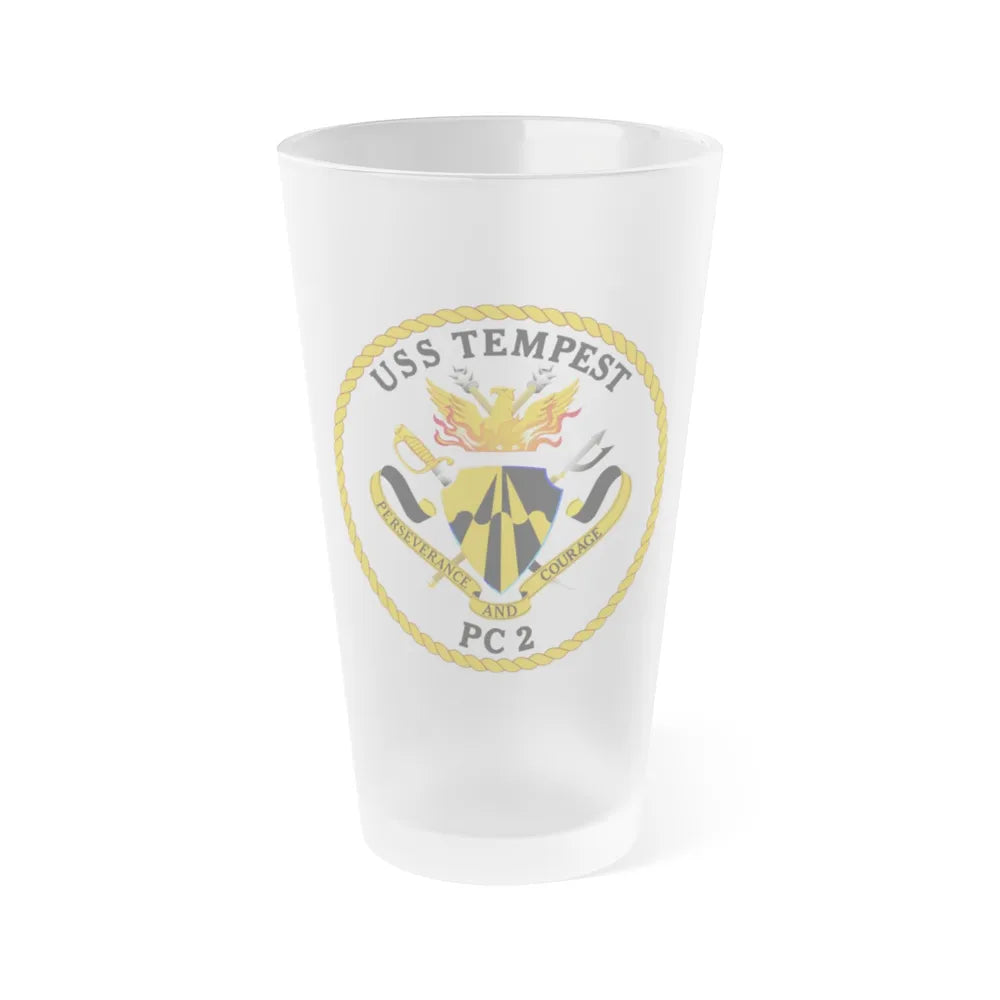 USS Tempest PC 2 (U.S. Navy) Frosted Pint Glass 16oz-Go Mug Yourself