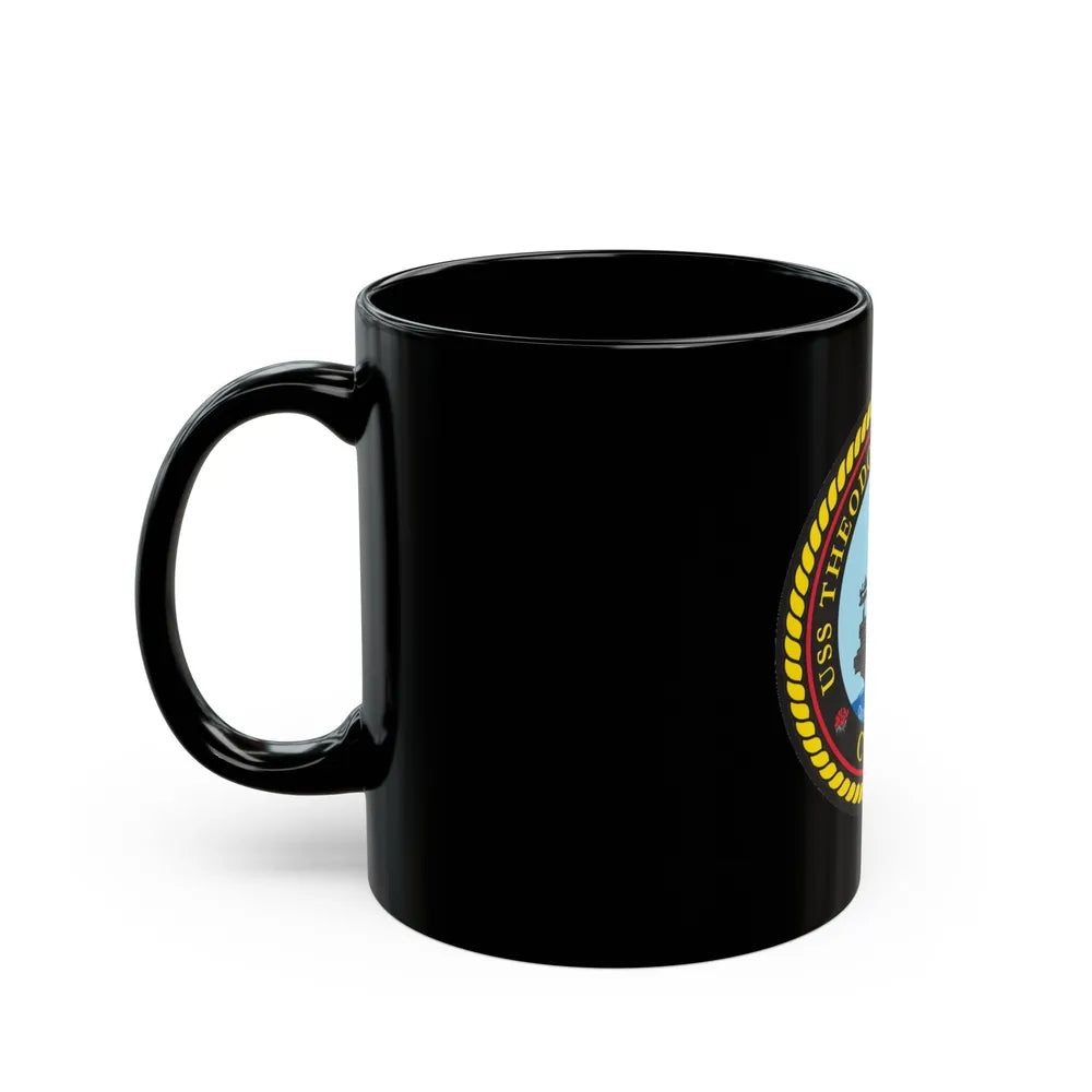 USS Theodore Roosevelt (U.S. Navy) Black Coffee Mug-Go Mug Yourself