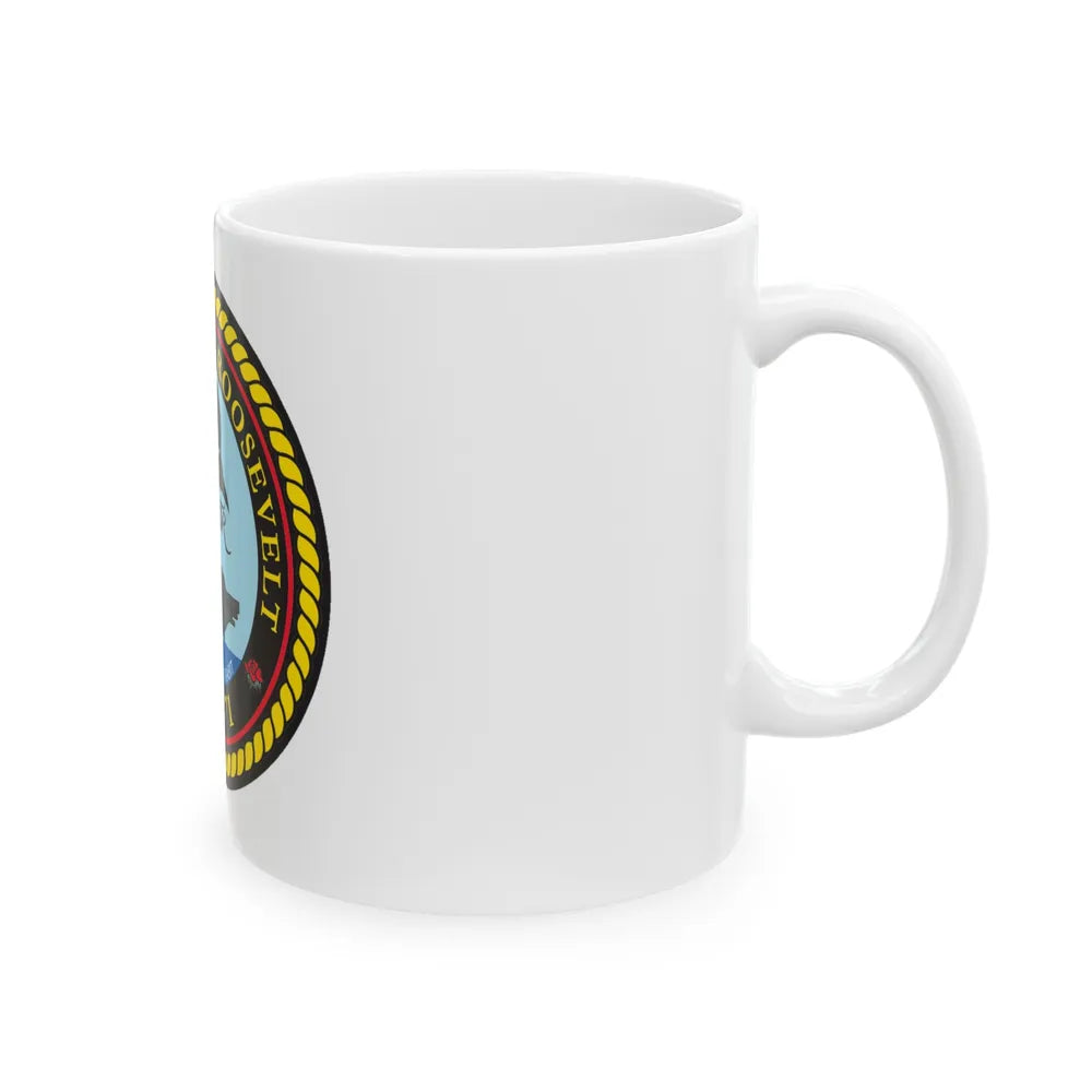 USS Theodore Roosevelt (U.S. Navy) White Coffee Mug-Go Mug Yourself