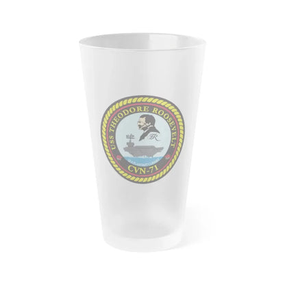 USS Theodore Roosevelt (U.S. Navy) Frosted Pint Glass 16oz Default Title - Go Mug Yourself