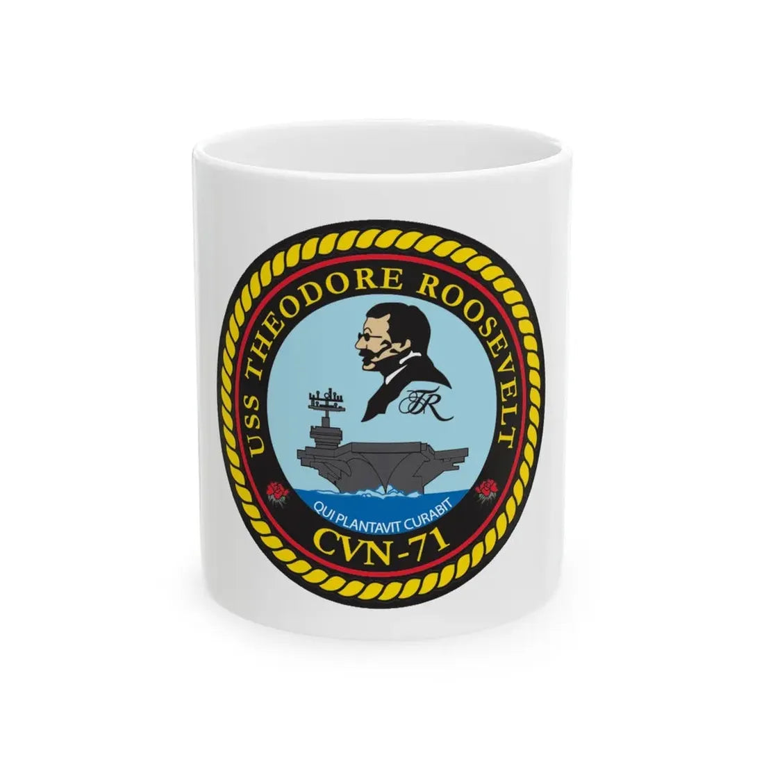 USS Theodore Roosevelt (U.S. Navy) White Coffee Mug 11oz - Go Mug Yourself