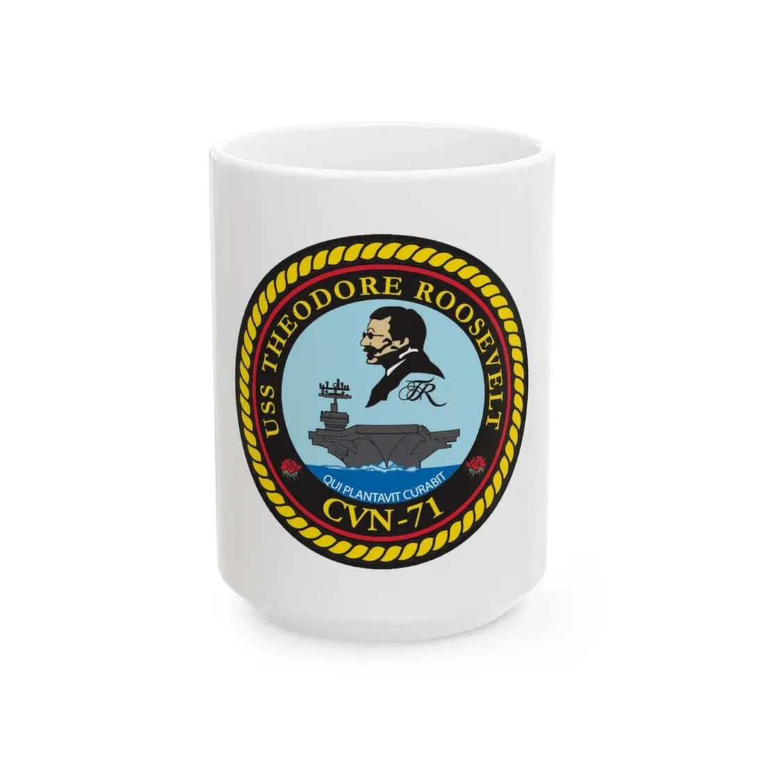 USS Theodore Roosevelt (U.S. Navy) White Coffee Mug 15oz - Go Mug Yourself