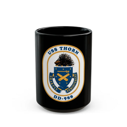 USS Thorn DD 988 v2 (U.S. Navy) Black Coffee Mug-15oz-Go Mug Yourself