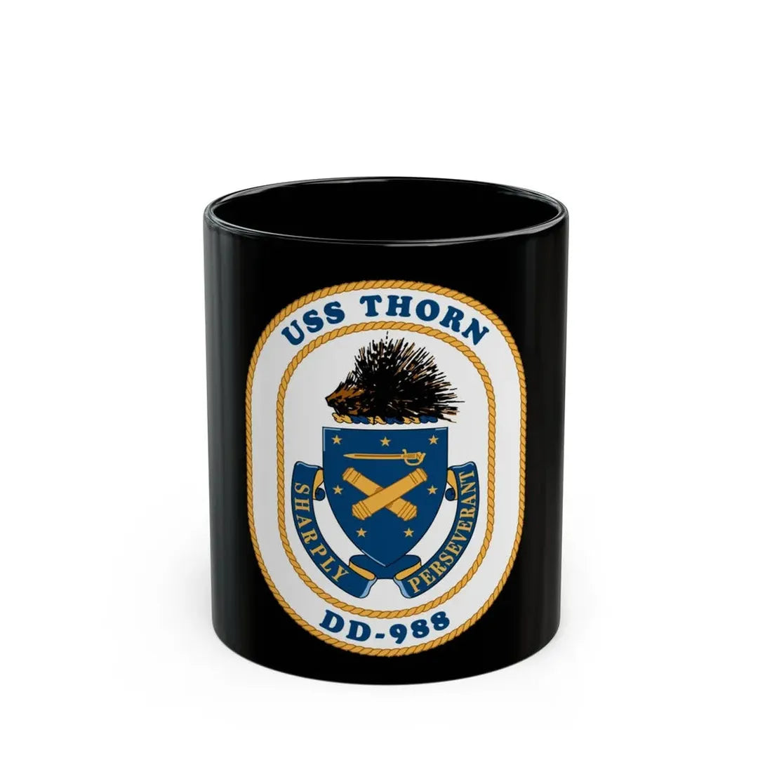 USS Thorn DD 988 v2 (U.S. Navy) Black Coffee Mug 11oz - Go Mug Yourself