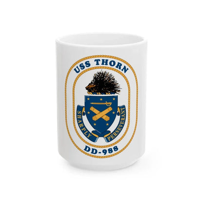 USS Thorn DD 988 v2 (U.S. Navy) White Coffee Mug 15oz - Go Mug Yourself
