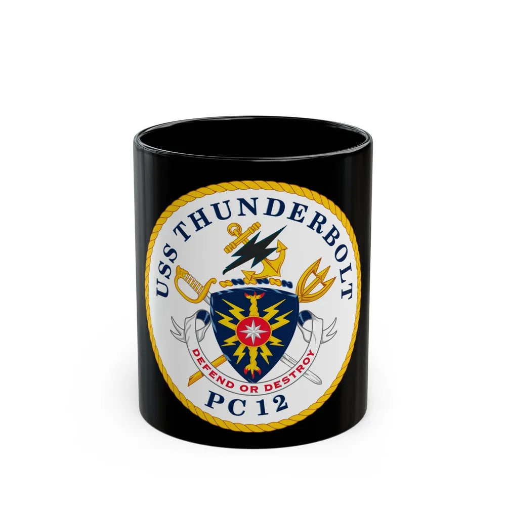 USS Thunderbolt PC 12 (U.S. Navy) Black Coffee Mug-11oz-Go Mug Yourself