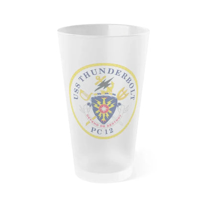 USS Thunderbolt PC 12 (U.S. Navy) Frosted Pint Glass 16oz Default Title - Go Mug Yourself