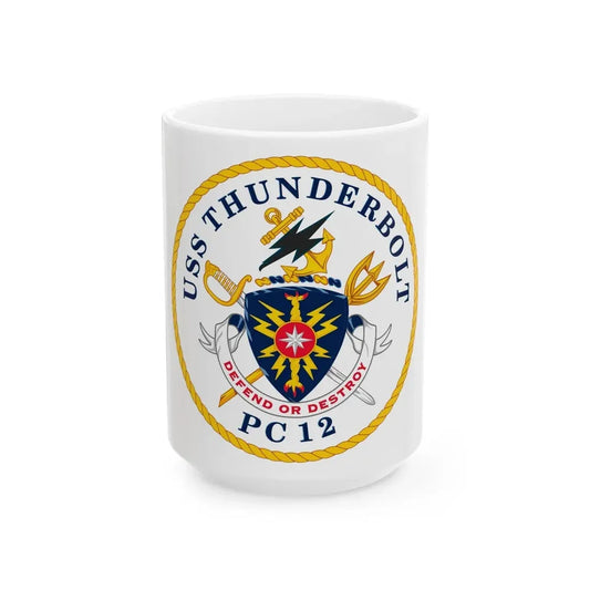 USS Thunderbolt PC 12 (U.S. Navy) White Coffee Mug 15oz - Go Mug Yourself