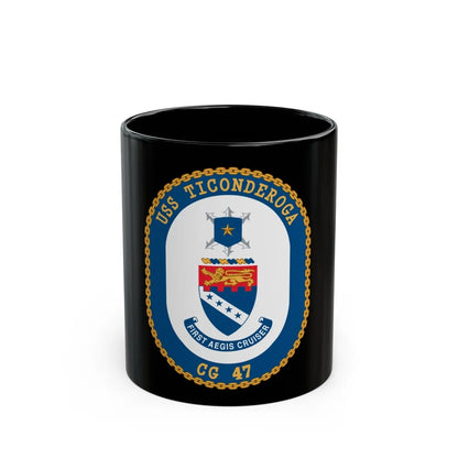 USS Ticonderoga (U.S. Navy) Black Coffee Mug-11oz-Go Mug Yourself