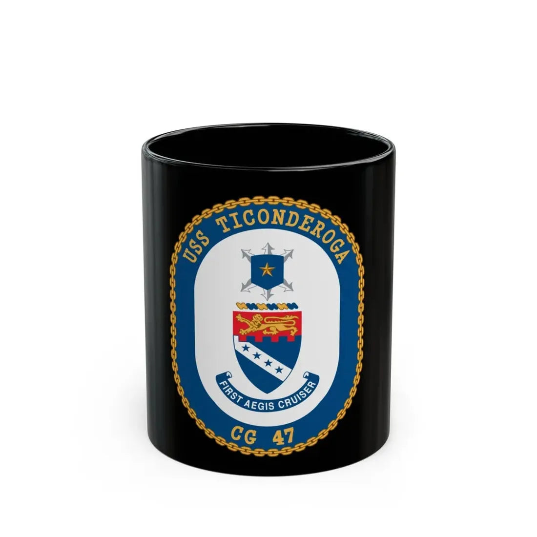 USS Ticonderoga (U.S. Navy) Black Coffee Mug 11oz - Go Mug Yourself