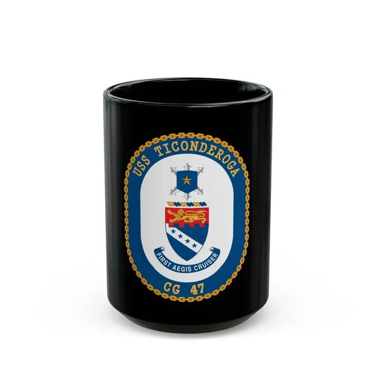 USS Ticonderoga (U.S. Navy) Black Coffee Mug 15oz - Go Mug Yourself