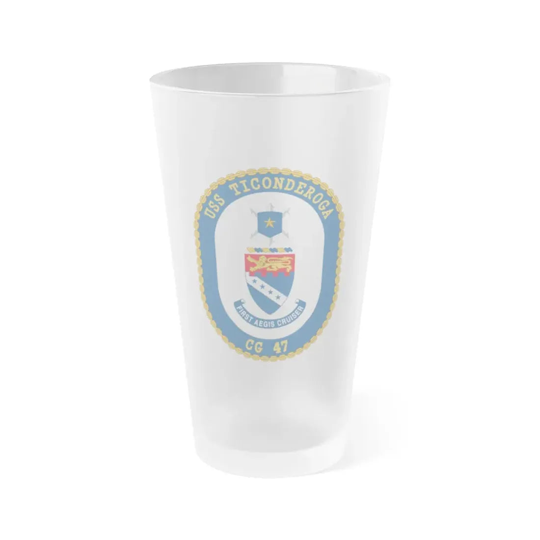 USS Ticonderoga (U.S. Navy) Frosted Pint Glass 16oz Default Title - Go Mug Yourself