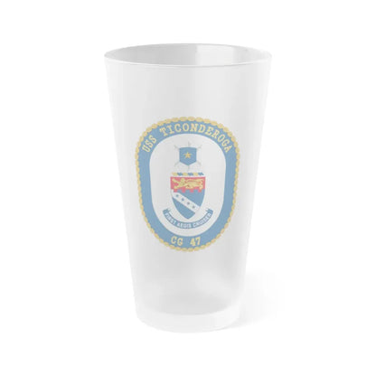 USS Ticonderoga (U.S. Navy) Frosted Pint Glass 16oz Default Title - Go Mug Yourself
