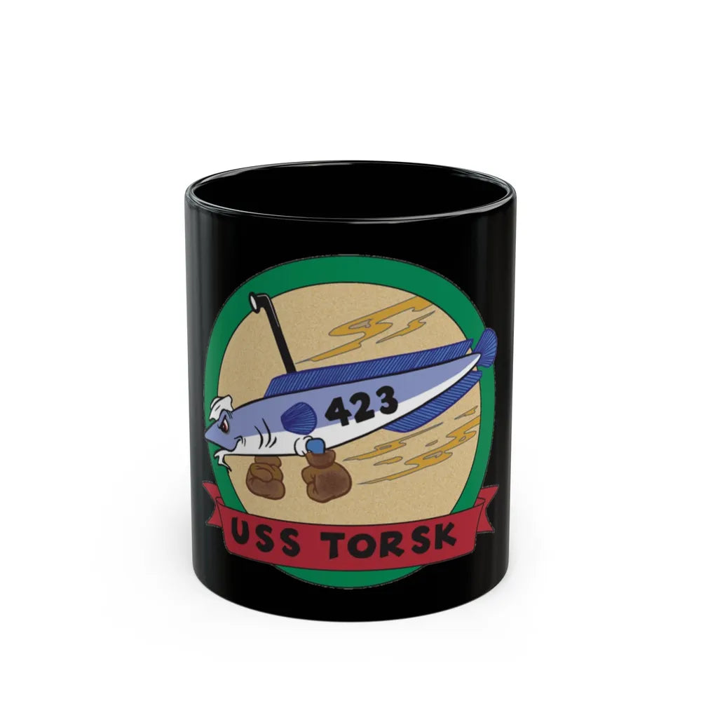 USS TORSK SS 423 (U.S. Navy) Black Coffee Mug-11oz-Go Mug Yourself