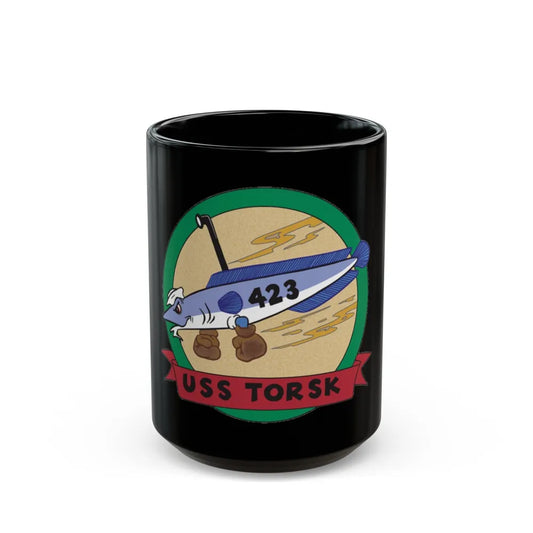 USS TORSK SS 423 (U.S. Navy) Black Coffee Mug-15oz-Go Mug Yourself