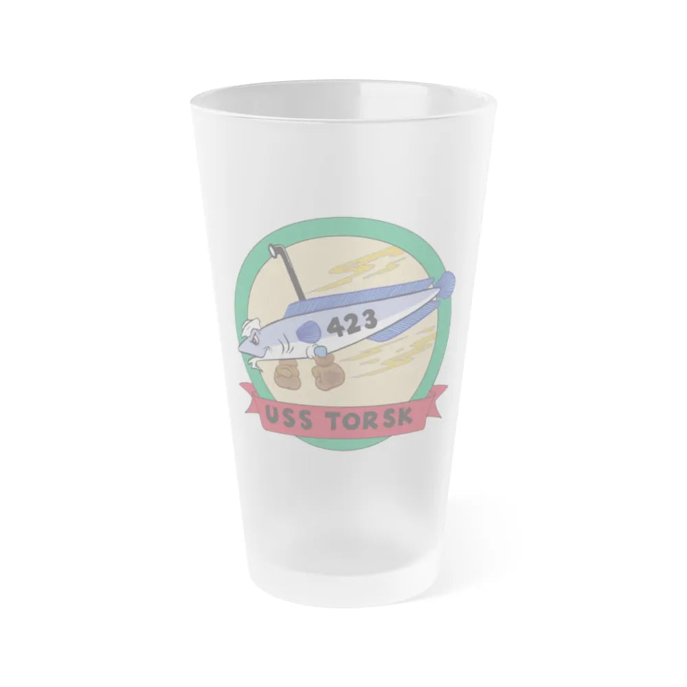 USS TORSK SS 423 (U.S. Navy) Frosted Pint Glass 16oz-Go Mug Yourself