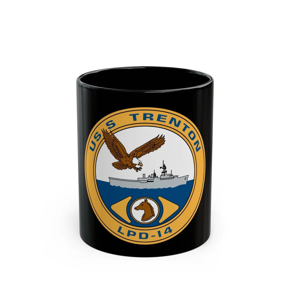 USS Trenton LPD 14 (U.S. Navy) Black Coffee Mug-11oz-Go Mug Yourself