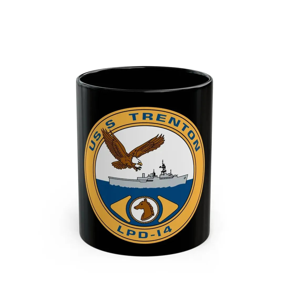 USS Trenton LPD 14 (U.S. Navy) Black Coffee Mug 11oz - Go Mug Yourself