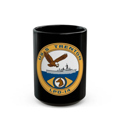 USS Trenton LPD 14 (U.S. Navy) Black Coffee Mug 15oz - Go Mug Yourself
