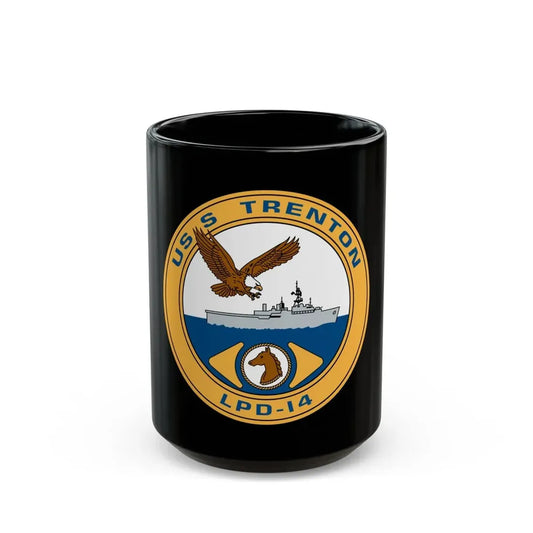 USS Trenton LPD 14 (U.S. Navy) Black Coffee Mug 15oz - Go Mug Yourself