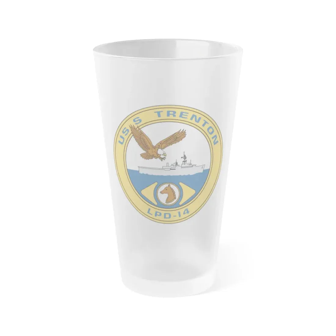 USS Trenton LPD 14 (U.S. Navy) Frosted Pint Glass 16oz Default Title - Go Mug Yourself