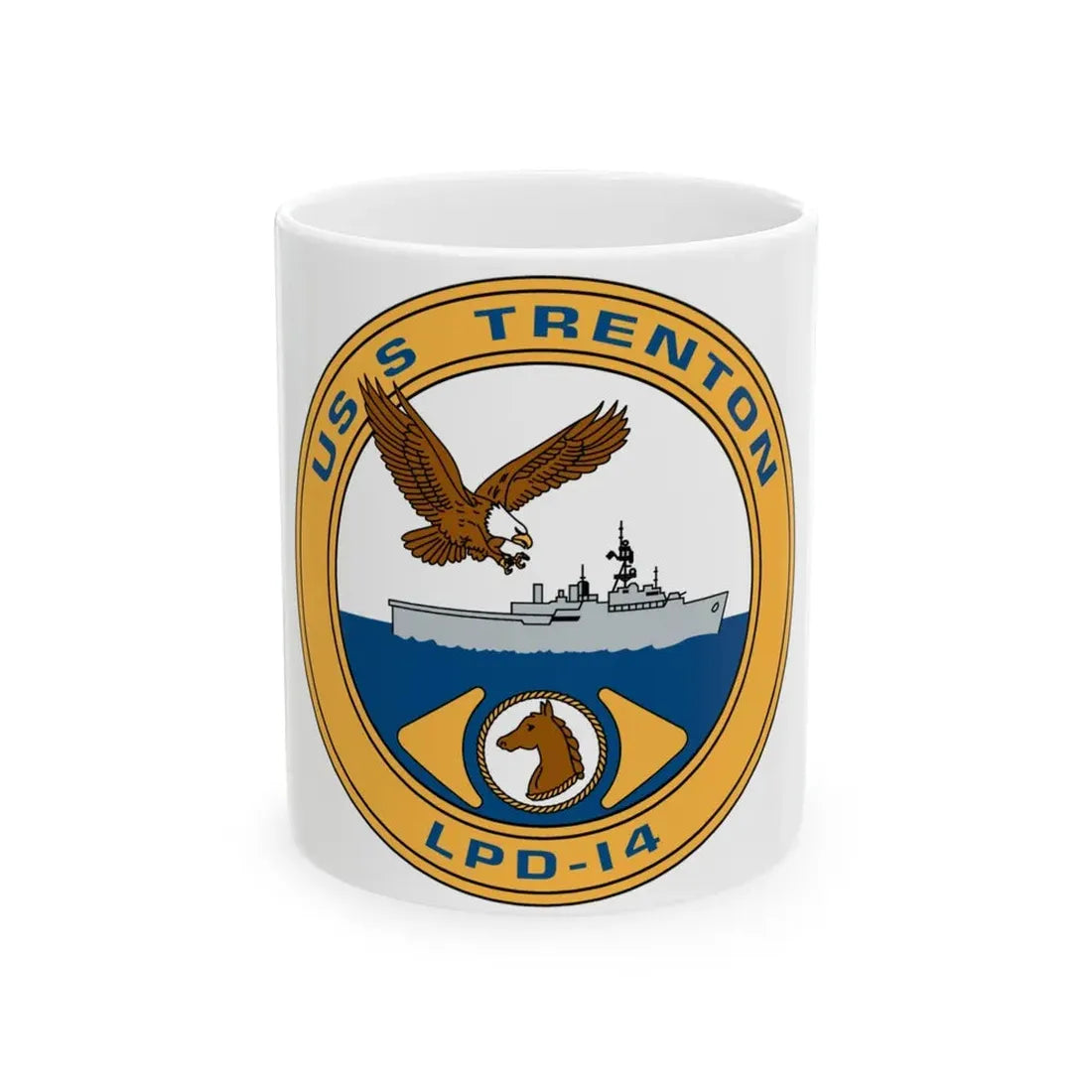 USS Trenton LPD 14 (U.S. Navy) White Coffee Mug 11oz - Go Mug Yourself