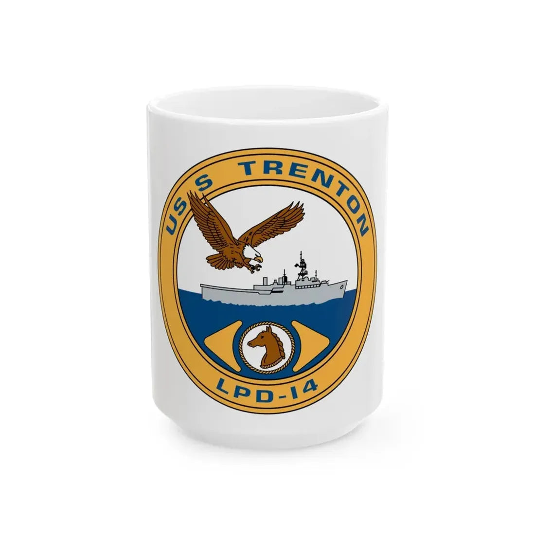 USS Trenton LPD 14 (U.S. Navy) White Coffee Mug 15oz - Go Mug Yourself