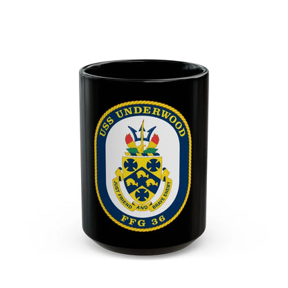 USS Underwood FFG 36 v2 (U.S. Navy) Black Coffee Mug-15oz-Go Mug Yourself