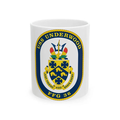 USS Underwood FFG 36 v2 (U.S. Navy) White Coffee Mug-11oz-Go Mug Yourself