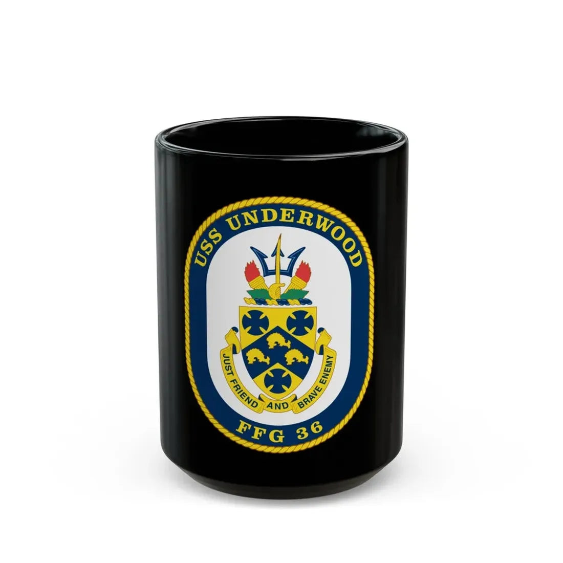 USS Underwood FFG 36 v2 (U.S. Navy) Black Coffee Mug 15oz - Go Mug Yourself