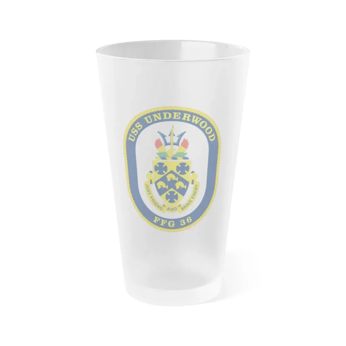 USS Underwood FFG 36 v2 (U.S. Navy) Frosted Pint Glass 16oz Default Title - Go Mug Yourself