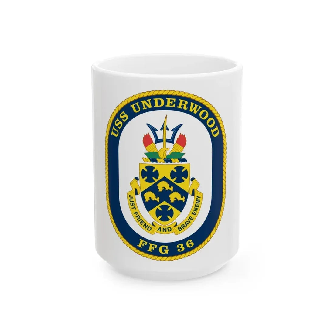 USS Underwood FFG 36 v2 (U.S. Navy) White Coffee Mug 15oz - Go Mug Yourself