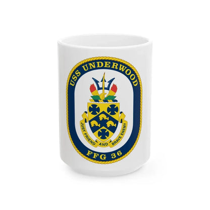 USS Underwood FFG 36 v2 (U.S. Navy) White Coffee Mug 15oz - Go Mug Yourself