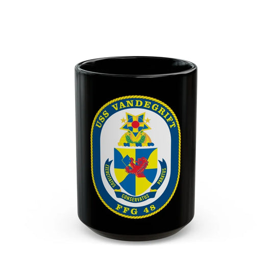 USS Vandegrift FFG 48 v2 (U.S. Navy) Black Coffee Mug-15oz-Go Mug Yourself