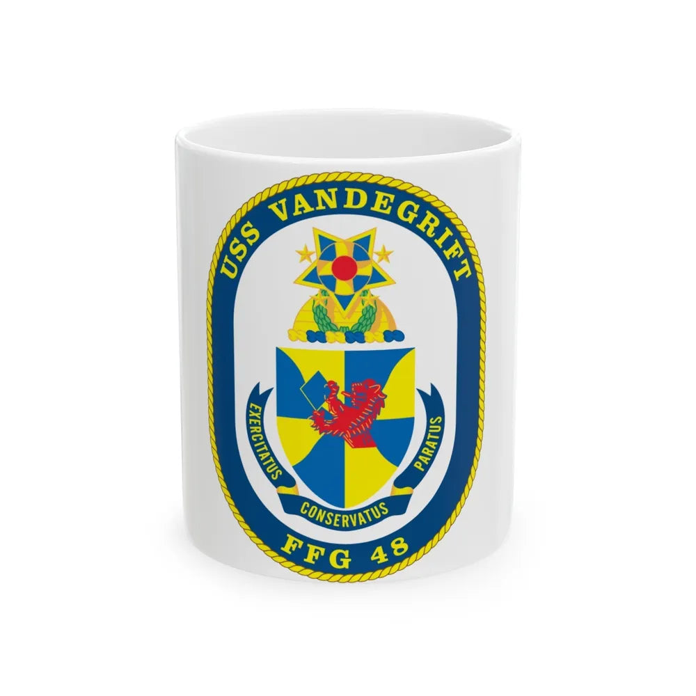 USS Vandegrift FFG 48 v2 (U.S. Navy) White Coffee Mug-11oz-Go Mug Yourself