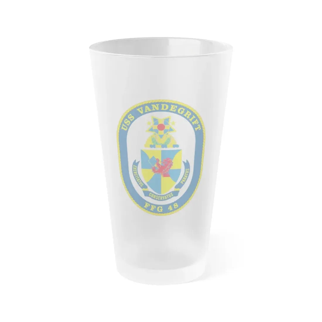USS Vandegrift FFG 48 v2 (U.S. Navy) Frosted Pint Glass 16oz Default Title - Go Mug Yourself