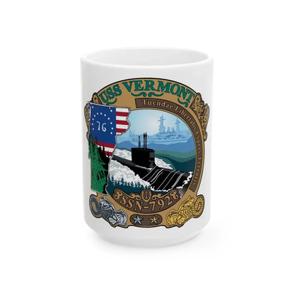 USS Vermont SSN 792 (U.S. Navy) White Coffee Mug 15oz - Go Mug Yourself