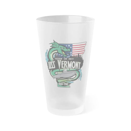 USS Vermont SSN 7921 (U.S. Navy) Frosted Pint Glass 16oz Default Title - Go Mug Yourself
