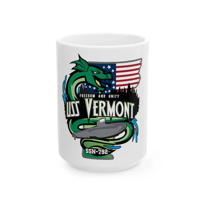 USS Vermont SSN 7921 (U.S. Navy) White Coffee Mug 15oz - Go Mug Yourself