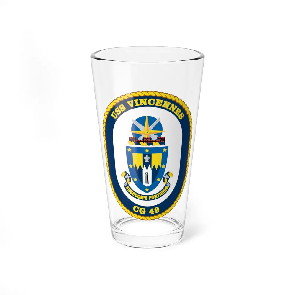 USS Vincennes CG 49 v2 (U.S. Navy) Pint Glass 16oz-16oz-Go Mug Yourself