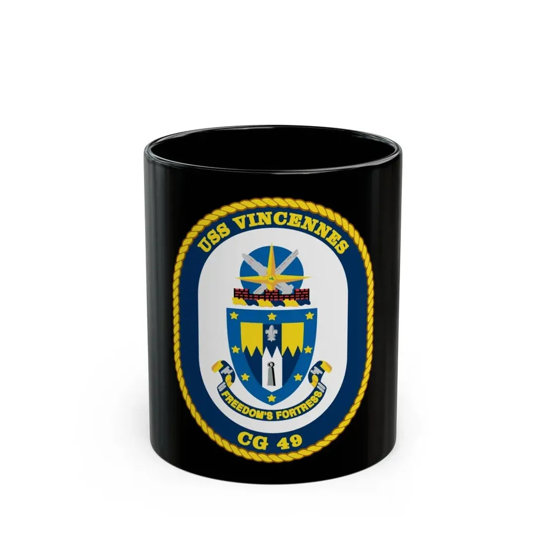 USS Vincennes CG 49 v2 (U.S. Navy) Black Coffee Mug 11oz - Go Mug Yourself