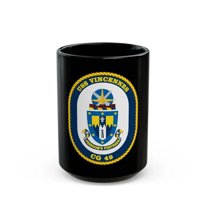 USS Vincennes CG 49 v2 (U.S. Navy) Black Coffee Mug 15oz - Go Mug Yourself
