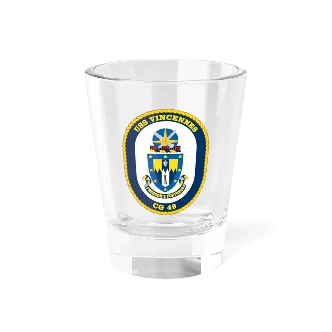 USS Vincennes CG 49 v2 (U.S. Navy) Shot Glass 1.5oz 1.5oz - Go Mug Yourself