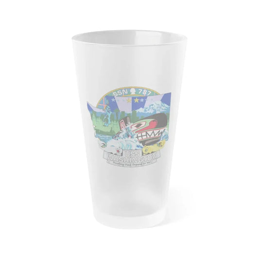 USS Washington SSN 787 (U.S. Navy) Frosted Pint Glass 16oz Default Title - Go Mug Yourself